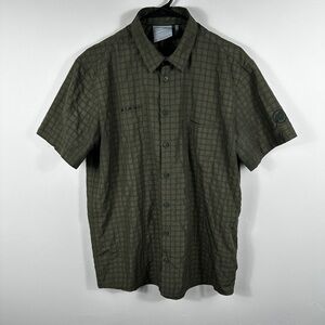 Mammut Mens Lenni Shirt Button Up Iguana Marine Size Large